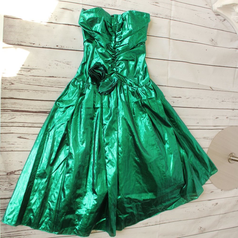 Vintage 80's Night Moves Strapless Prom Dress